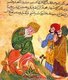 Turkey: The philosopher Sughrat (Socrates) as represented with two students in a 13th century Ottoman Turkish manuscript, Topkapi Palace, Istanbul